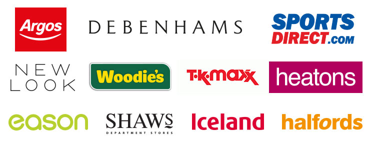 Logos from some included retailers - please see Find Out More section for details